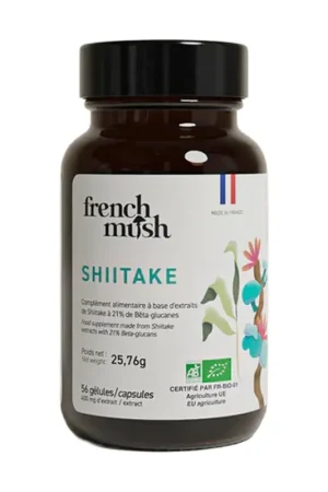 Brand New Shiitake extract 56 capsules of 400mg French Mush