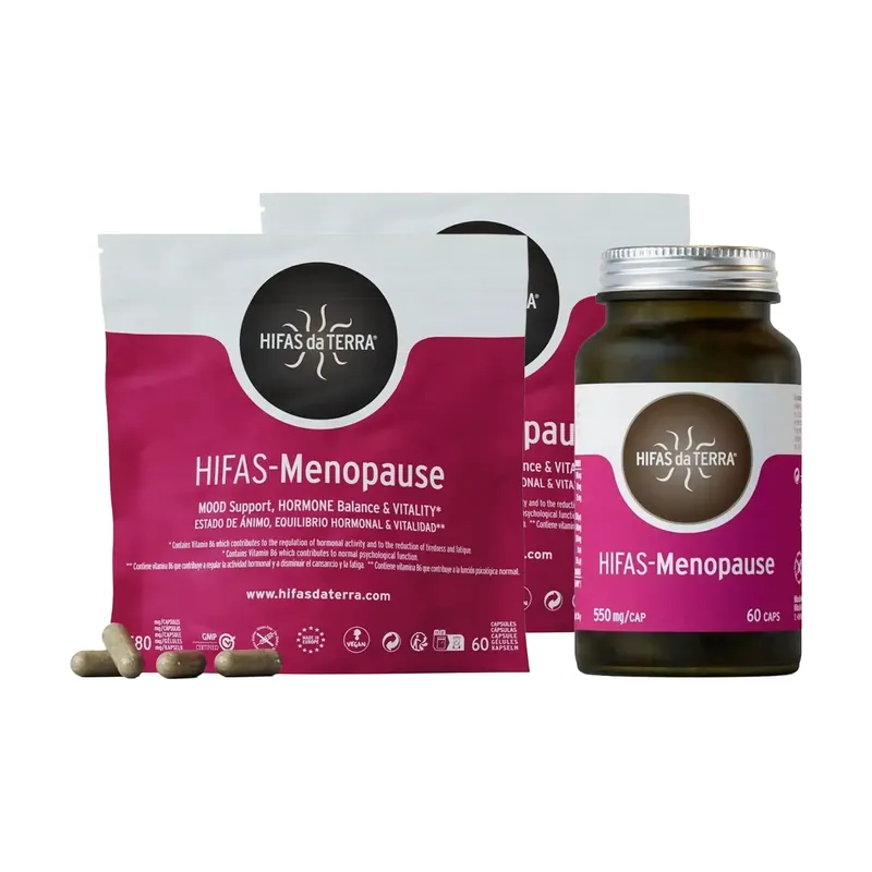 Hifas-menopause pack menopause and perimenopause 180 capsules of 550mg Hifas da Terra Mega Sale